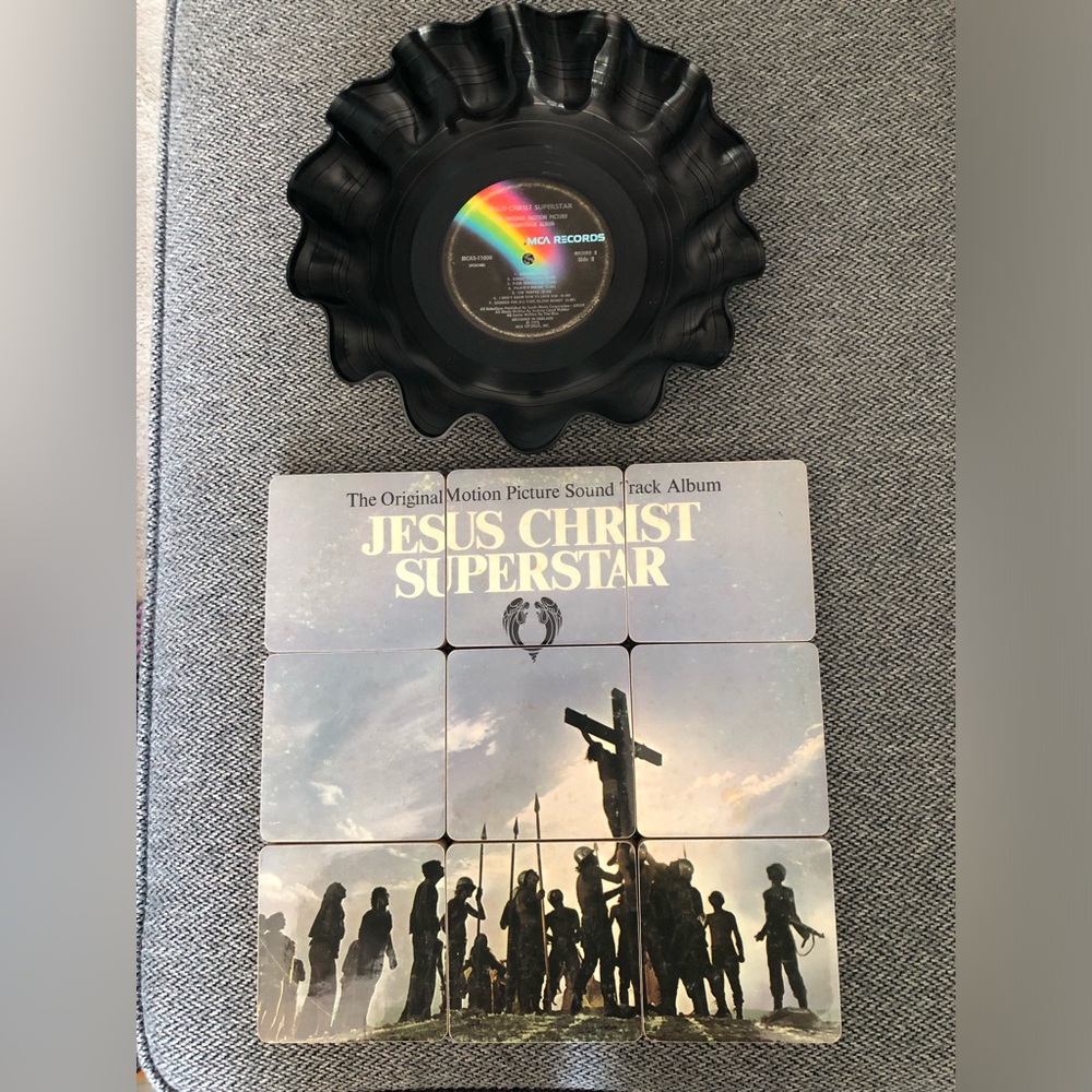 Handcrafted Jesus Christ Superstar Coaster Set With Basket